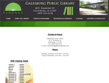 Tablet Screenshot of galesburglibrary.org